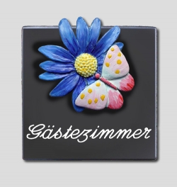 T�rschild aus Keramik - G�stezimmer