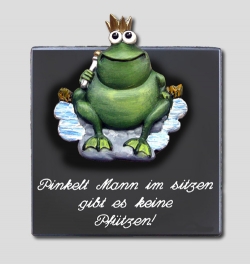 Keramik-T�rschild mit Spruch - Pinkelt Mann ...