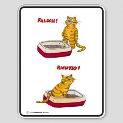 Fun Schild - WC-Schild mit Katzenmotiv