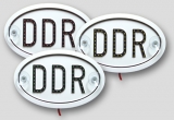 Originales DDR-Schild mit LEDs im PVC-Rahmen