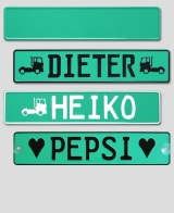 Individuelles LKW Namenschild - trkis