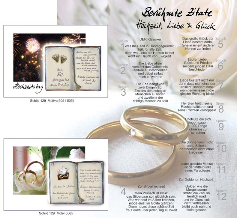 Beliebte Spr�che und Zitate zur Hochzeit